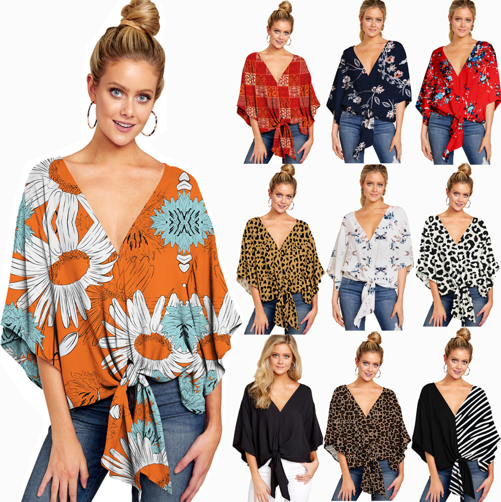 Women's Blouse Half Sleeve Blouses Elegant Printing Color Block display picture 1