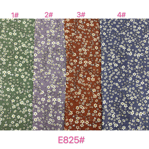 Small floral 45-count rayon printed fabric—supply for women's and children's clothing, also available as cotton-silk fabric.