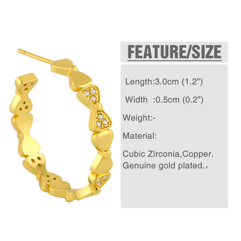 Retro Diamond C-shaped Earrings display picture 1