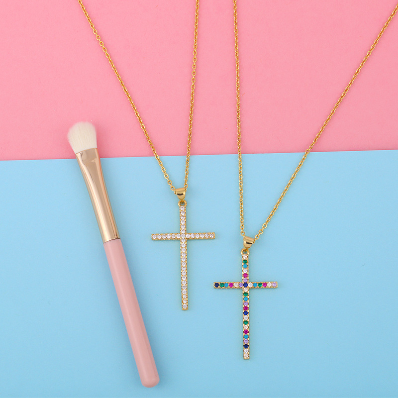 creative inlaid colorful zircon jewelry pendant necklace