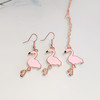 Metal cute necklace and earrings, cartoon set, 2020, Japanese and Korean