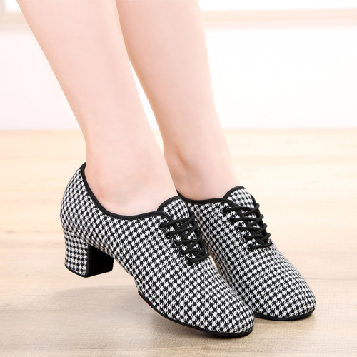 Women's Latin dance shoes, medium high heels, yoga dance practice shoes, square ballroom dance shoes, teacher shoes