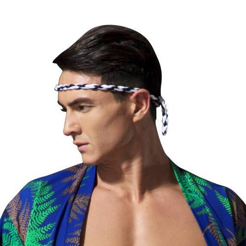 Men's Sumo Cotton Linen Headband with Japanese Style and Bear Big Head Wrap Adjustable Six Feet [Headband]