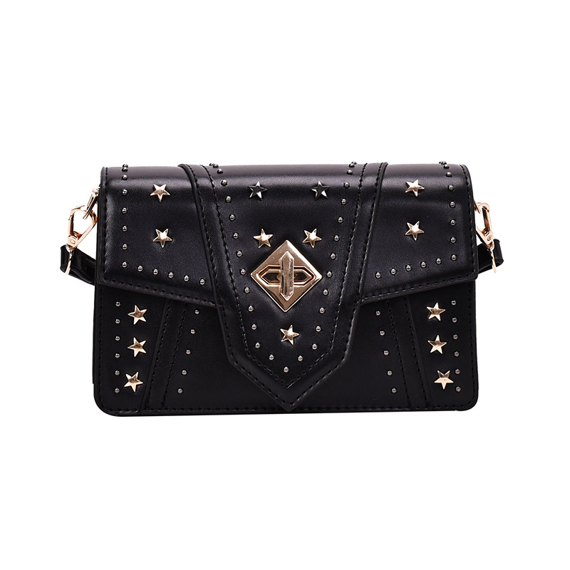 Trendy Female Bag 2020 New Korean Version Of The Ins Star Rivet Shoulder Messenger Bag Fashion Wild Small Square Bag