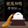 龙凤吟印章玉石摆件玉石玉器雕刻创意工艺品商务品白玉石印章批发