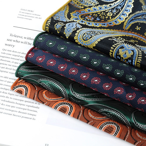 Men's tie square scarf wholesale Korean style fashion versatile trendy retro embroidery pattern suit pocket scarf