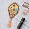 Folding small handheld handle, mirror for princess