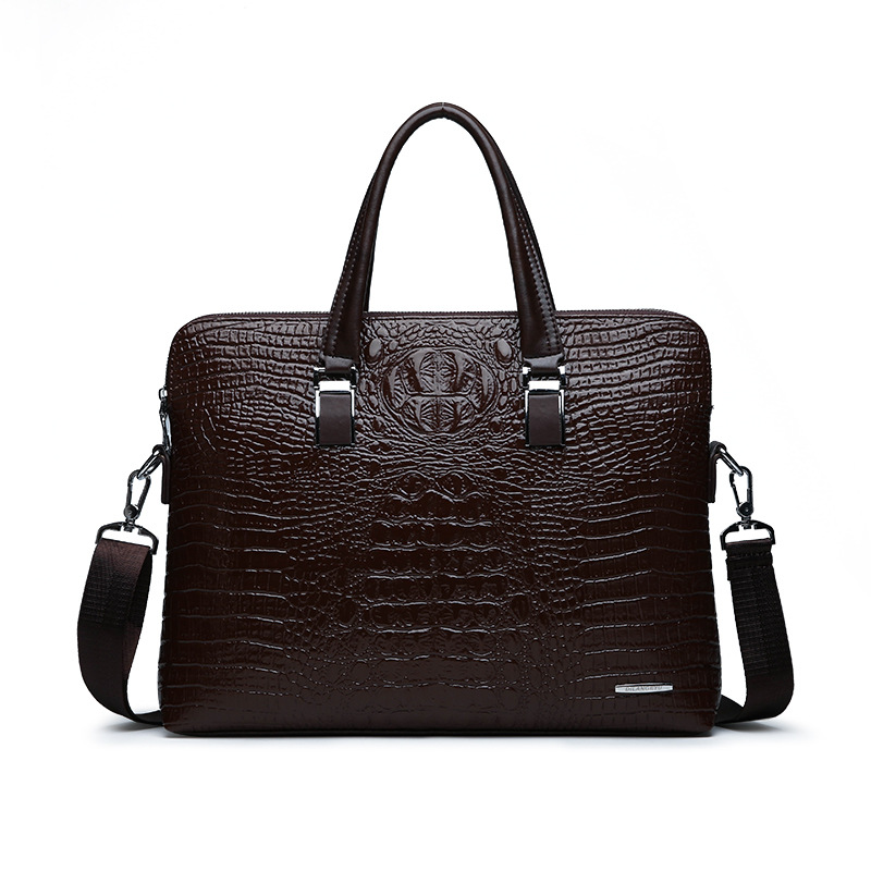 Men's bag fashion new business crocodile handbag one shoulder document computer gift bag men's bag