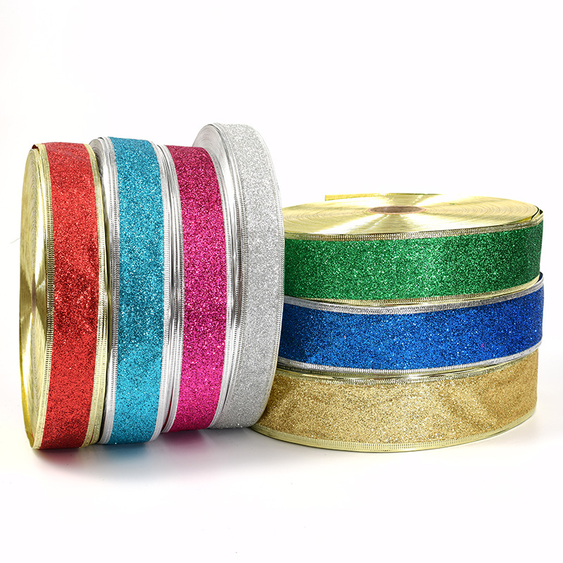 苗苗织带 圣诞节撒粉带 彩色葱粉织带蛋糕彩葱带 节日礼品包装辅料批发详情4