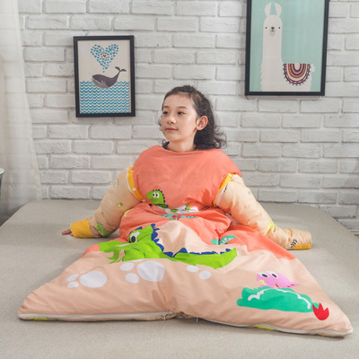 2020新款全棉加厚棉花内芯带袖式儿童睡袋防踢被子|ms