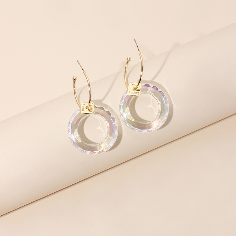 13g Weight Earrings Classification Wedding, Travel Occasion Geometric Pattern Women'S Gender Red, Yellow Color Fashion Crystal Flower Geometric Wild English Letter Ring Bear Earrings Nihaojewelry Wholesale 7