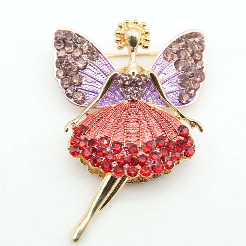 European and American retro style cute carp angel pendant necklace fashion temperament long brooch dual-use a generation of hair