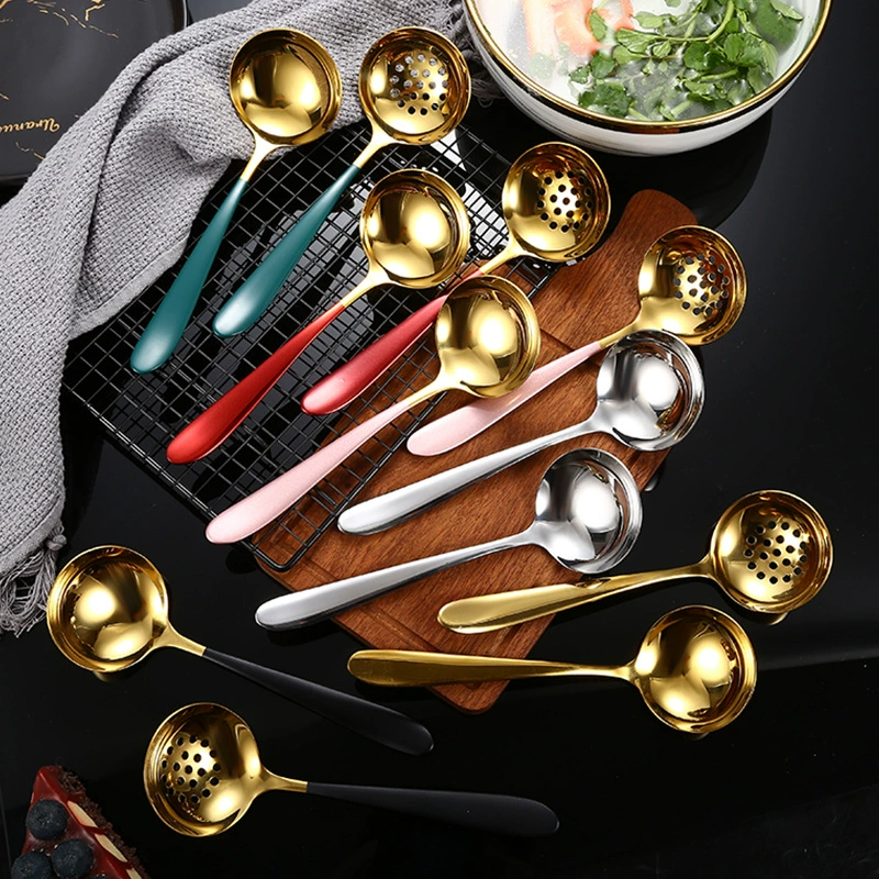 304 нержавеющая сталь общая ложка для супа, кастрюля для горячего блюда, творческая японская толстая утечка супа ложка