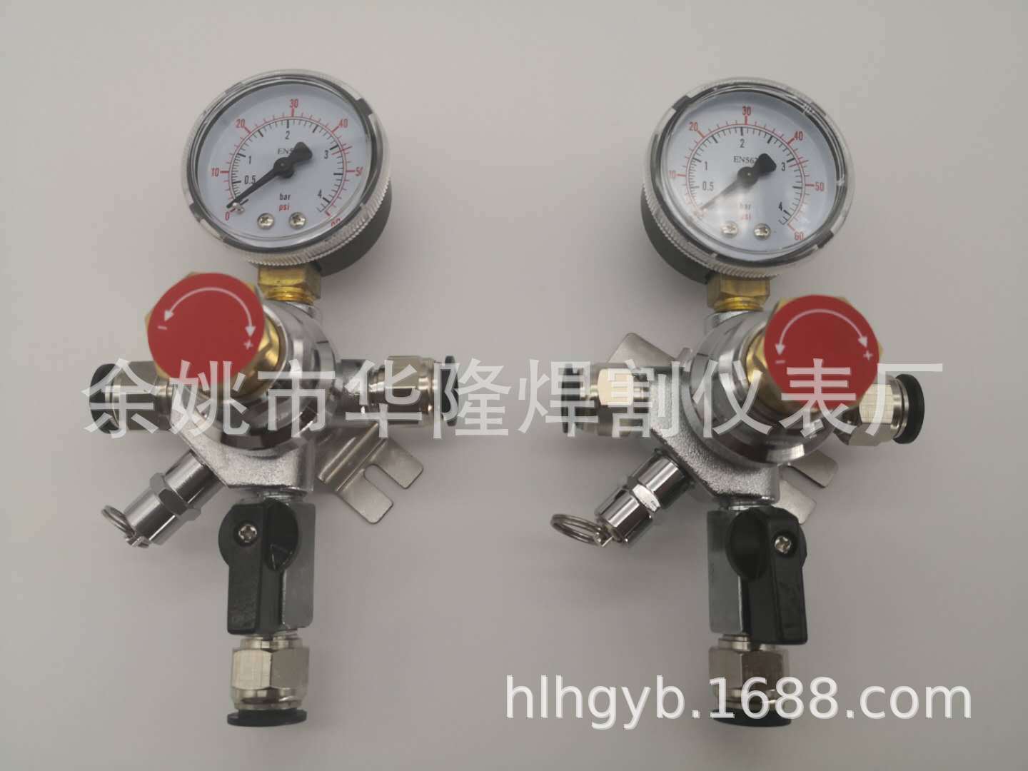 精酿啤酒墙扎啤机啤酒减压稳压阀快插款二级气表啤酒墙专用