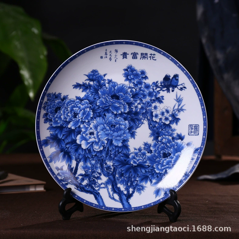 Керамическая porcelain керамические голубые и белые украшения для гостиной, домашний декор, простой и элегантный дизайн