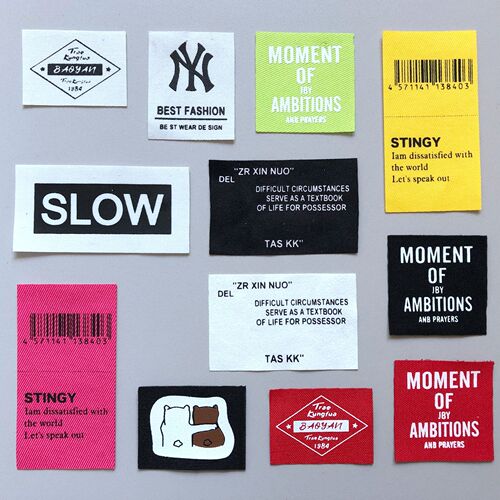 New fashion accessories decorative printing small label, accessories fabric letter fabric label, pants matching accessories patch