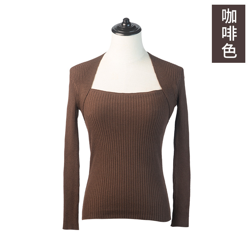 Ropa de práctica de baile suéter de mujer adulto adelgazamiento ropa de entrenamiento de Ballet de manga larga abrigo de punto cálido superior Otoño e Invierno