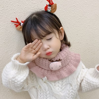 宝宝围脖冬季防风脖套毛绒针织保暖儿童套脖男童女童围巾可爱脖套|ms