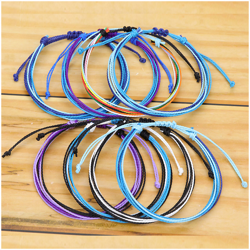 Ethnic Style Waves Wax Line Knitting Unisex Bracelets display picture 5