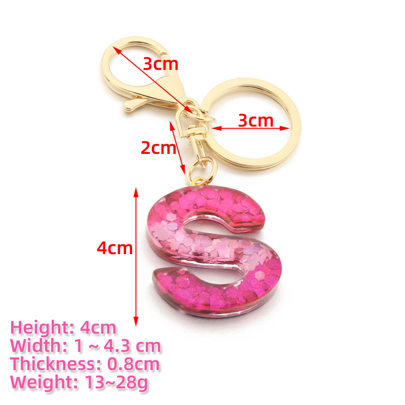 34g Weight Keychain Classification 1 Piece Fashion Letter Resin Metal Sequins Women's Keychain