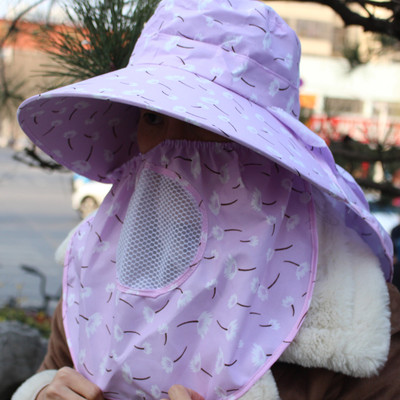 Spring and summer new pattern Shawl Hat lady Sunscreen Visor outdoors Picking ultraviolet-proof Cycling cap
