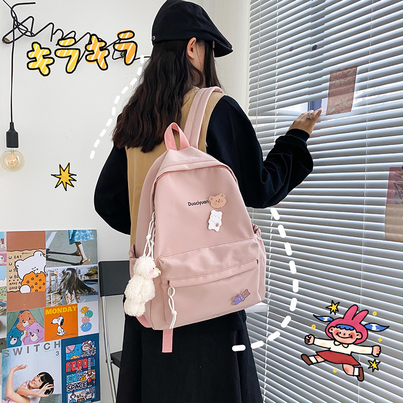 Simple Students Cute School Bag Vintage Soft Backpack display picture 113