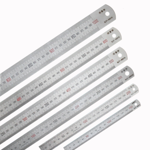 Thickened stainless steel straight ruler double-sided imperial/metric scale carpenter's square marking drawing scale 15cm-3m steel ruler