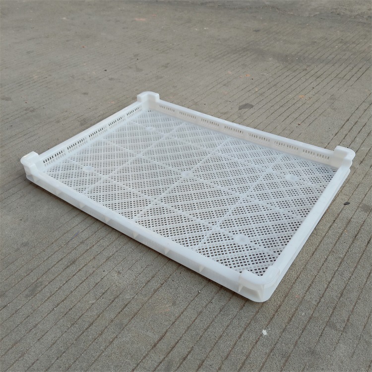 供应菊花药材烘干托盘 耐高温白色网格塑料冷动盘810*595*75mm