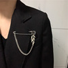 Brand brooch hip-hop style suitable for men and women, chain, pin, suit, accessory, Japanese and Korean, wholesale