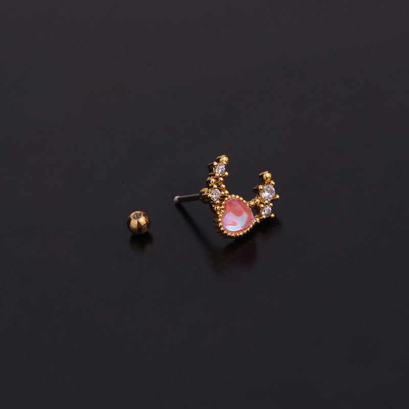 Korean Color Zircon  Fashion All-match Stainless Steel Earrings display picture 10