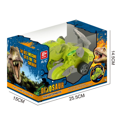 2.4G electric deformation wireless remote control dinosaur chariot with light and music deformation robot model toy