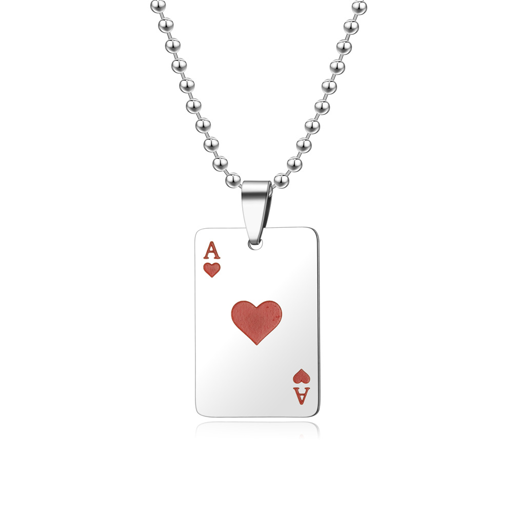 New Creative Red Peach Ace Spade Ace Keychain Necklace display picture 3
