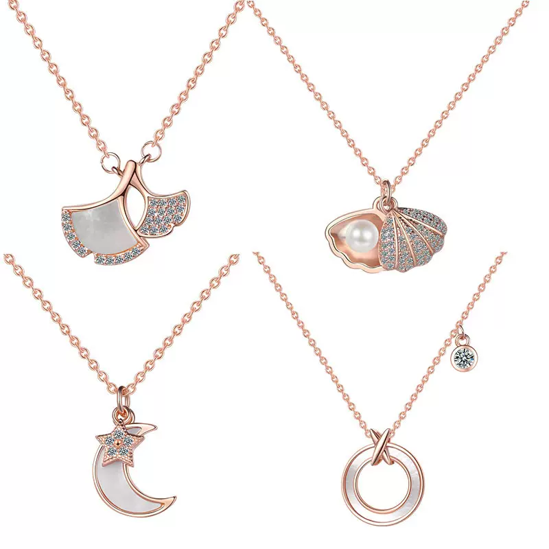 项链镶锆钻吊坠小众设计感ins冷淡风短款锁骨链项链