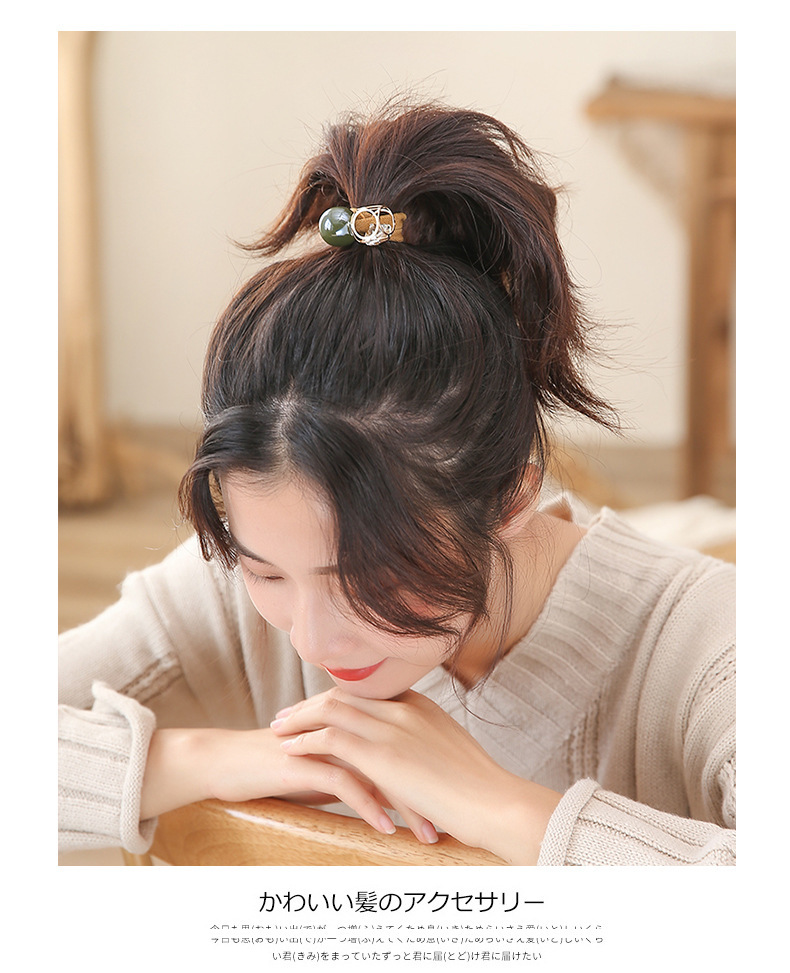 Chouchou coren cheveux acrylique corde  cheveux femmes cheveux cravate bande de caoutchouc fille cheveux anneau creux strass corde ttepicture67