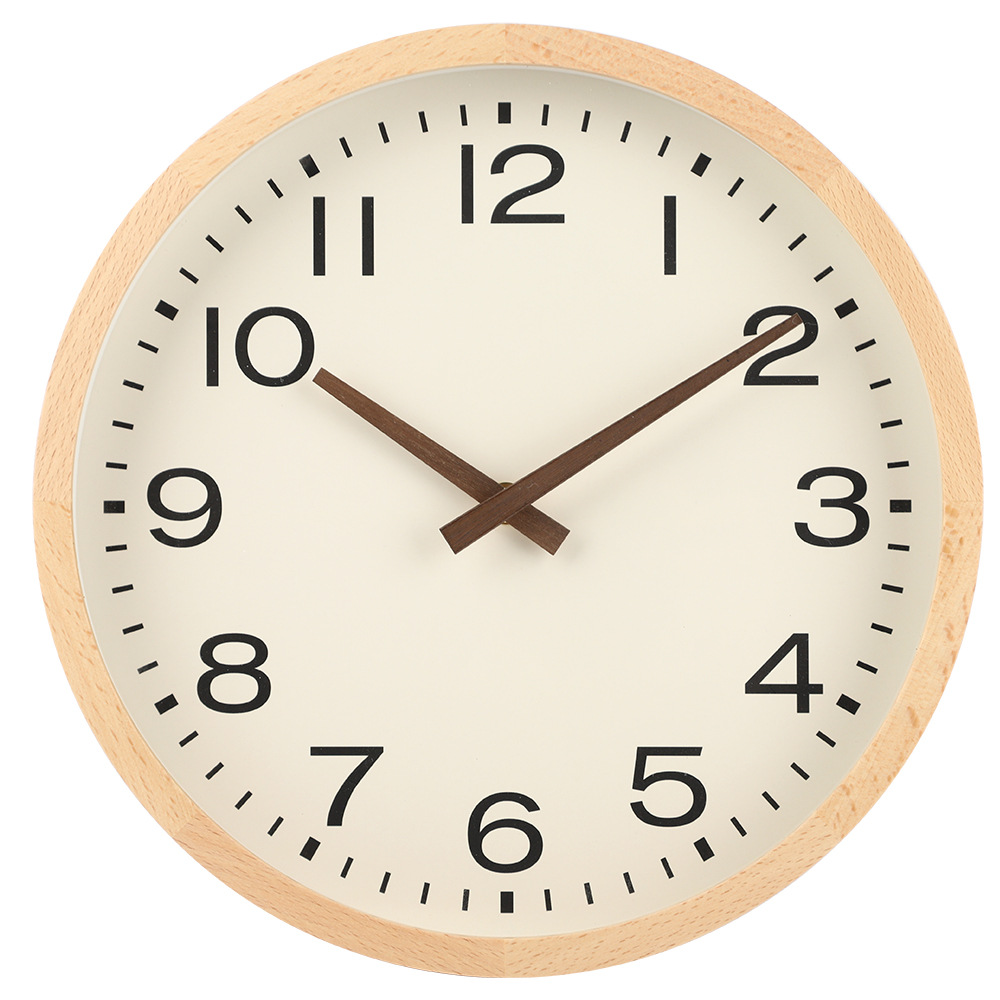 Manufactor Direct selling new pattern environmental protection Wood Wall clock Beech fashion originality Mute Solid wood clock a living room bedroom Wall clock