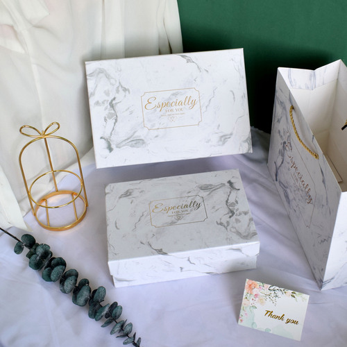 Gift box packaging, rectangular gift box, sky-and-earth cover, creative white wedding favor box, holiday box, custom-made
