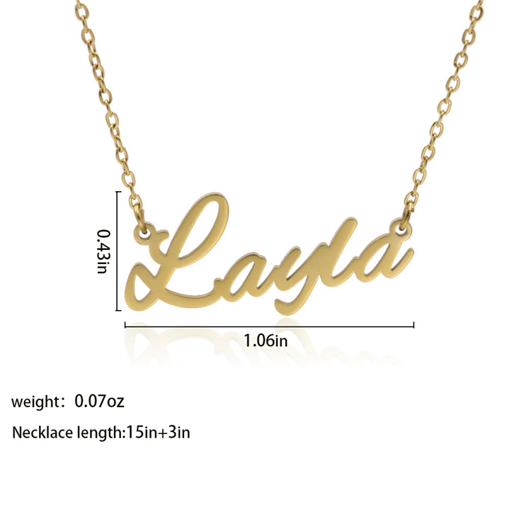 Fashion English Name Stainless Steel Necklace display picture 2