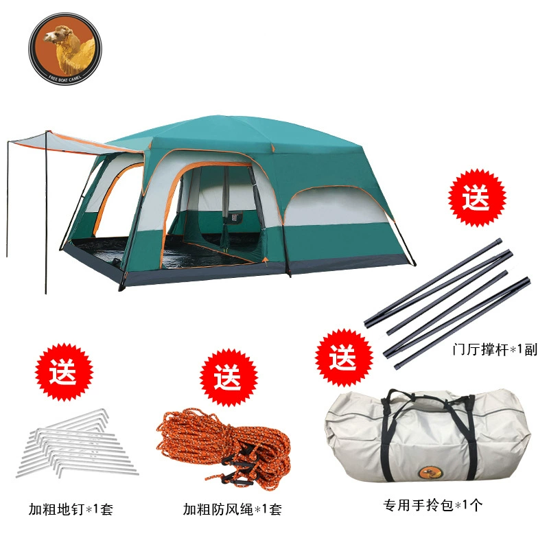 Двухкомнатная палатка для Outdoor кемпинга, двухслойная, четырех сезонов, размеры 3–12 человек
