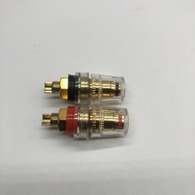 水晶鍍金音響音箱喇叭電源銅接線柱 大電流端子鍍金8MM接線柱