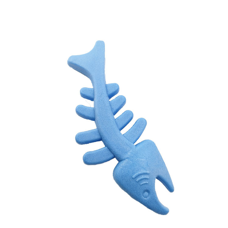 Venta directa de fábrica TPR espuma fragancia caramelo color Fishbone perro gato juguete educativo molar juguete para mascotas