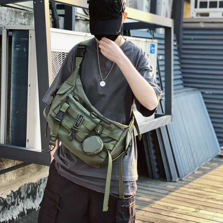 Diablo Functional Crossbody Bag Men's Harajuku Trendy Brand Hip-Hop Bag ins Multifunctional Shoulder Bag Women's Schoolbag Tooling Bag Trendy