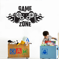 跨境新款遊戲手柄GAME ZONE乙烯基鏤空牆貼臥室兒童房裝飾畫KS494