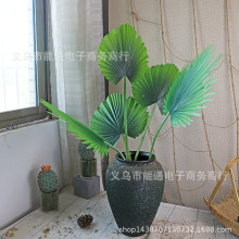 仿真扇葵叶子北欧装饰婚庆棕树叶葵树扇葵叶摄影道具造景装饰批发