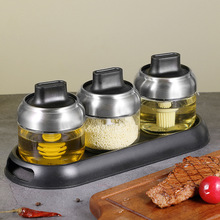 源头厂家厨房家用防潮调料盒玻璃密封调味瓶盐罐刷油罐蜂蜜棒