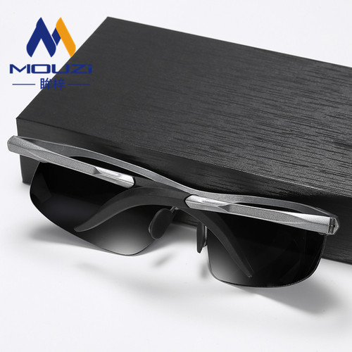 New polarized sunglasses sports black sunglasses men's retro metal half-frame sunglasses outdoor cycling glasses