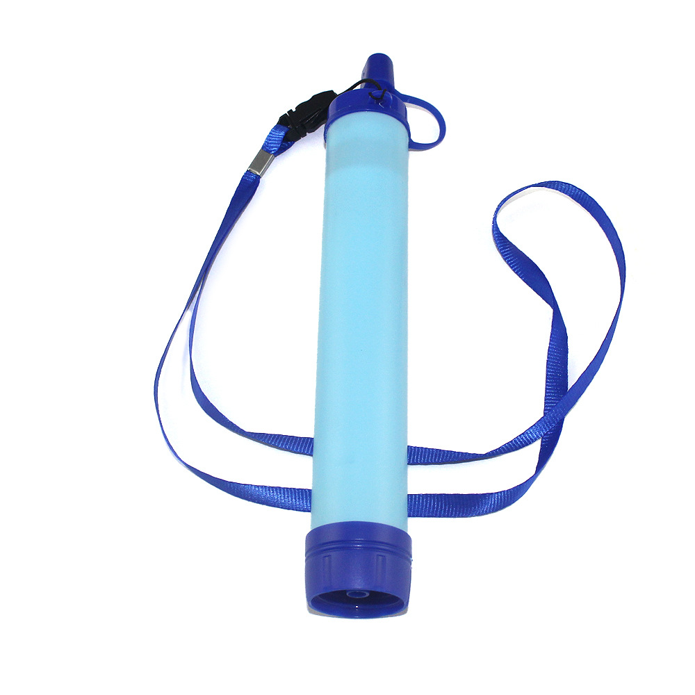Outdoor Travel Personal Water Filters Straw Hiking Camping Travel Emergency Survival Tools Blue