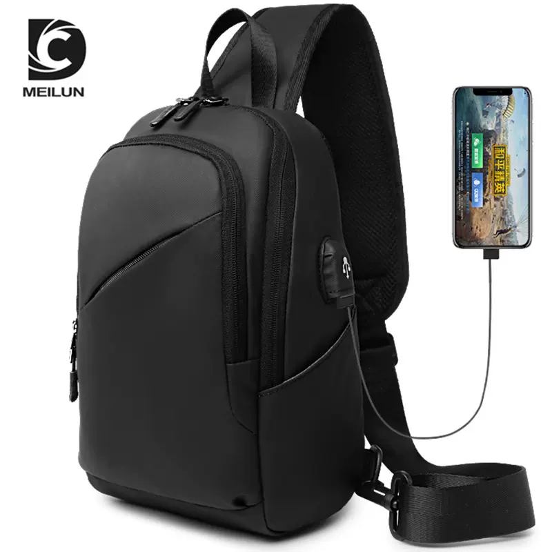 DC胸包男士单肩包手提包男斜挎多功能实用迷你运动腰包斜跨包