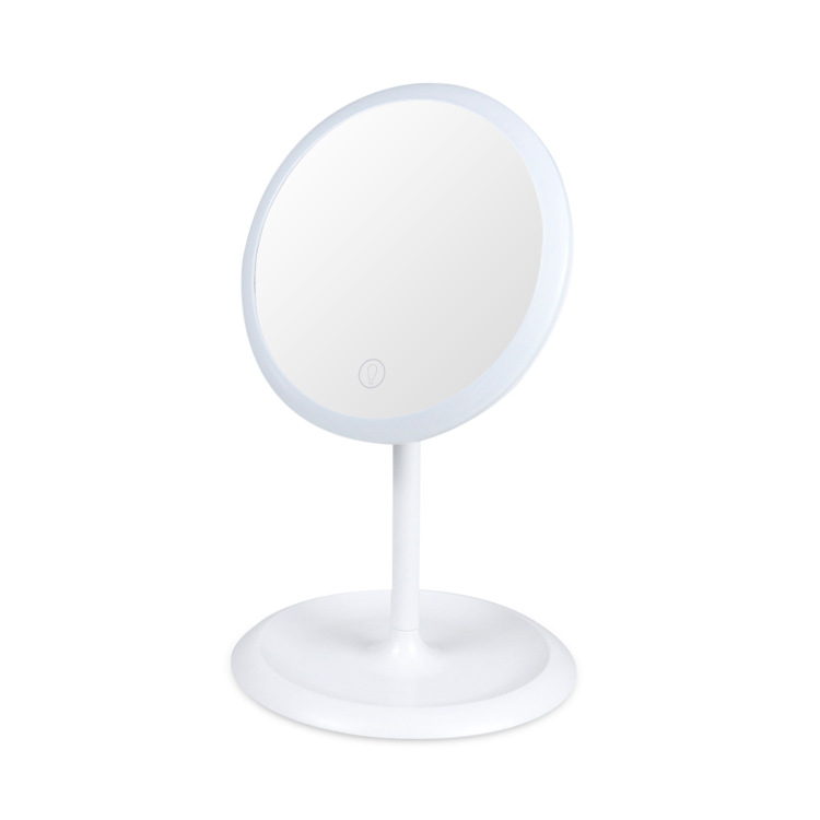 led化妆镜补妆镜带灯台式可充电梳妆镜少女网红便携镜子充电台灯