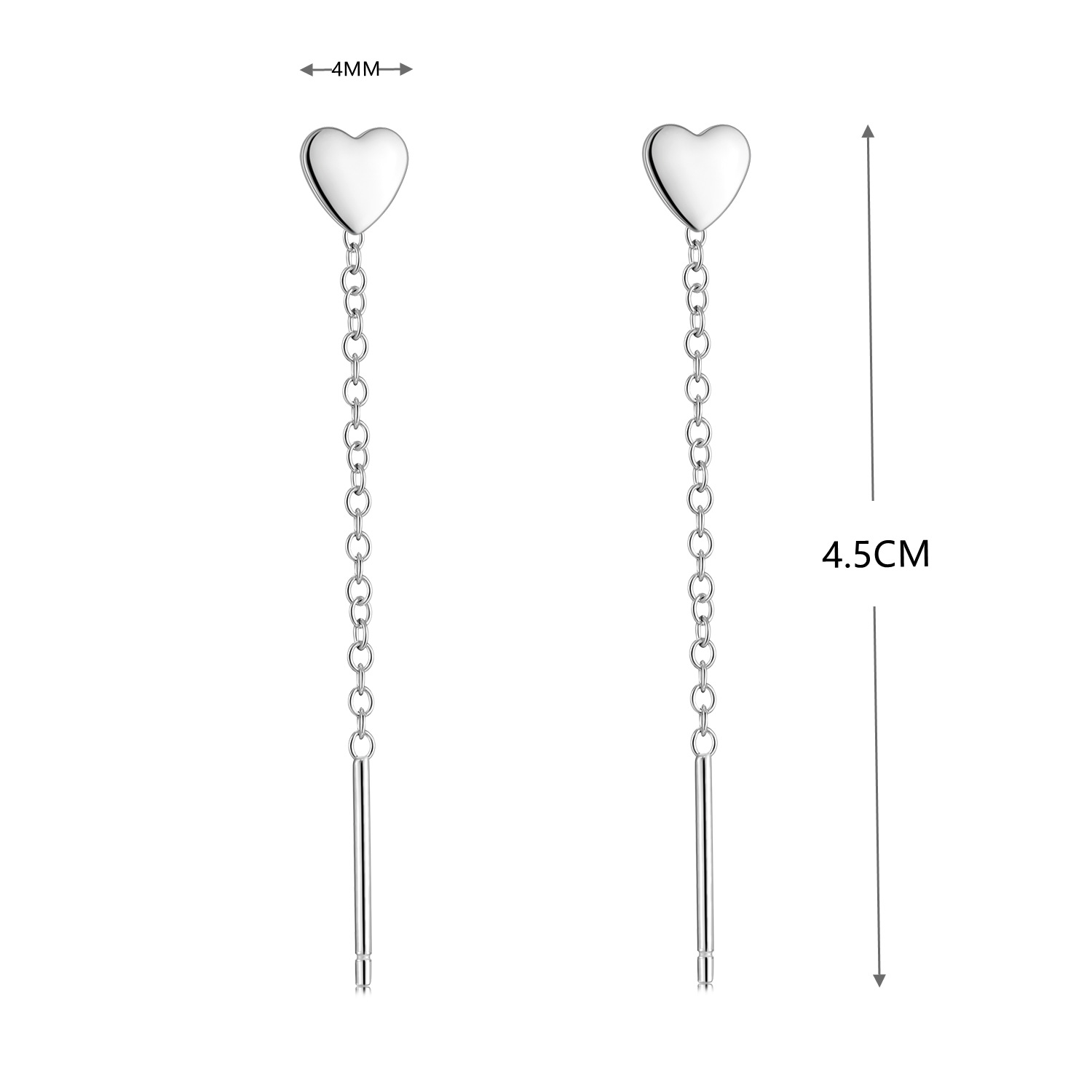 5g Weight 925 Sterling Silver Ear Needle Material Ear line Classification 1 Pair Quantity Holiday, Daily Occasion 925 Sterling Silver Material Geometric, Star, Heart Shape Pattern Women's Gender Casual, Simple Style Style 1 Pair 925 Sterling Silver Geometric Star Heart Shape Ear Line 6