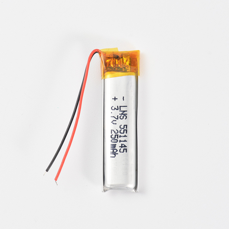 工厂直销160MAH551145聚合物锂电池3.7V报警器尾灯美容器专用电池